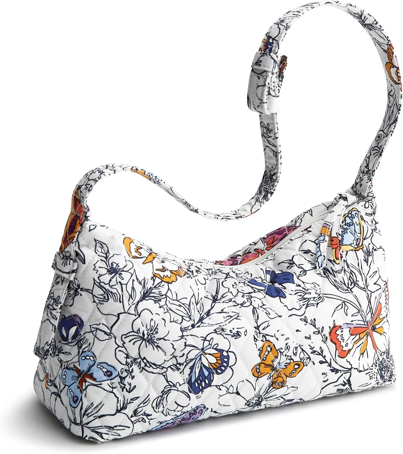 Vera Bradley Premium Cotton Roxbury Crescent Shoulder Bag