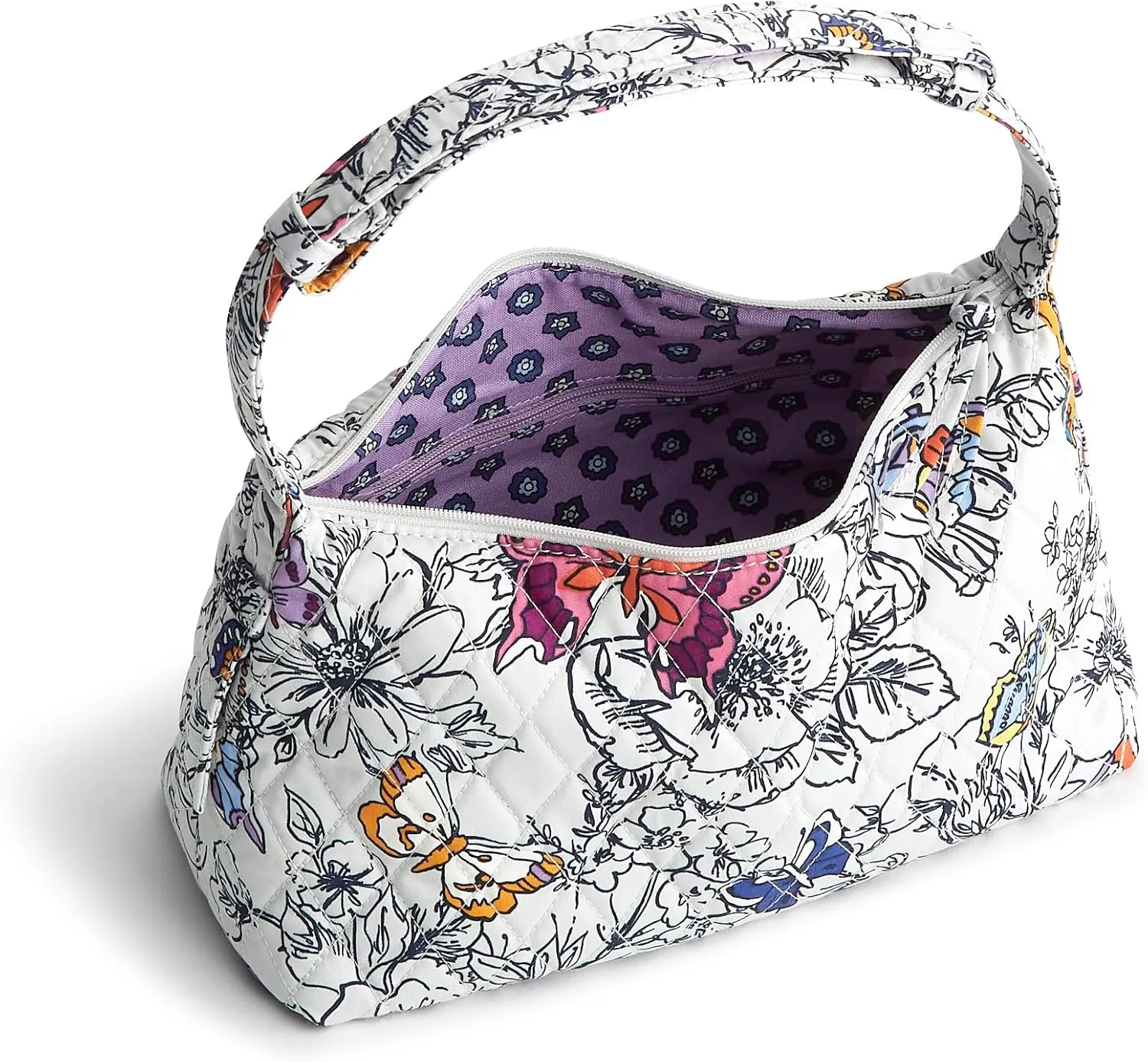 Vera Bradley Premium Cotton Roxbury Crescent Shoulder Bag