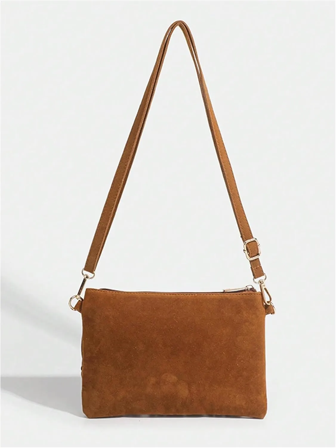 Verdusa Women's Hippie Fringe Crossbody Bags Faux Suede Purses Shopping Bag