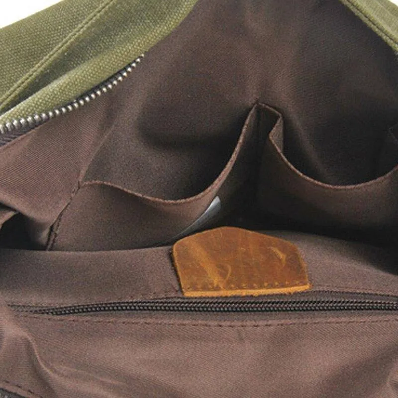 Vintage Canvas Leather Travel 20 to 35 Litre Backpack