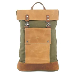Vintage Canvas Leather Travel 20 to 35 Litre Backpack