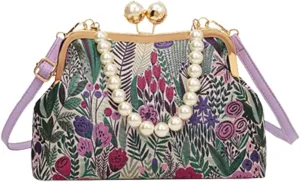 Vintage Embroidered Flower Handbag - Elegant Bohemian Crossbody Purse, Perfect for Parties, Weddings, and Daily Use