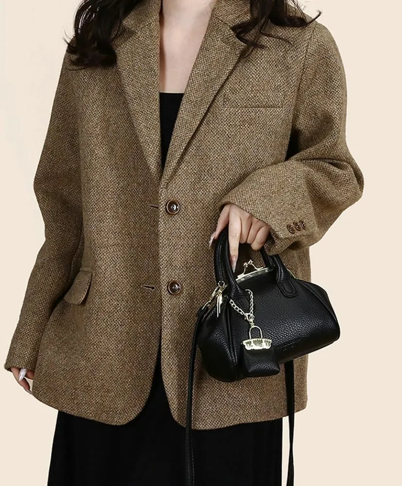 Vintage Kiss Lock Purse for Women Trendy PU Leather Crossbody Bag Satchel with Top Handle Wedding Evening Clutch
