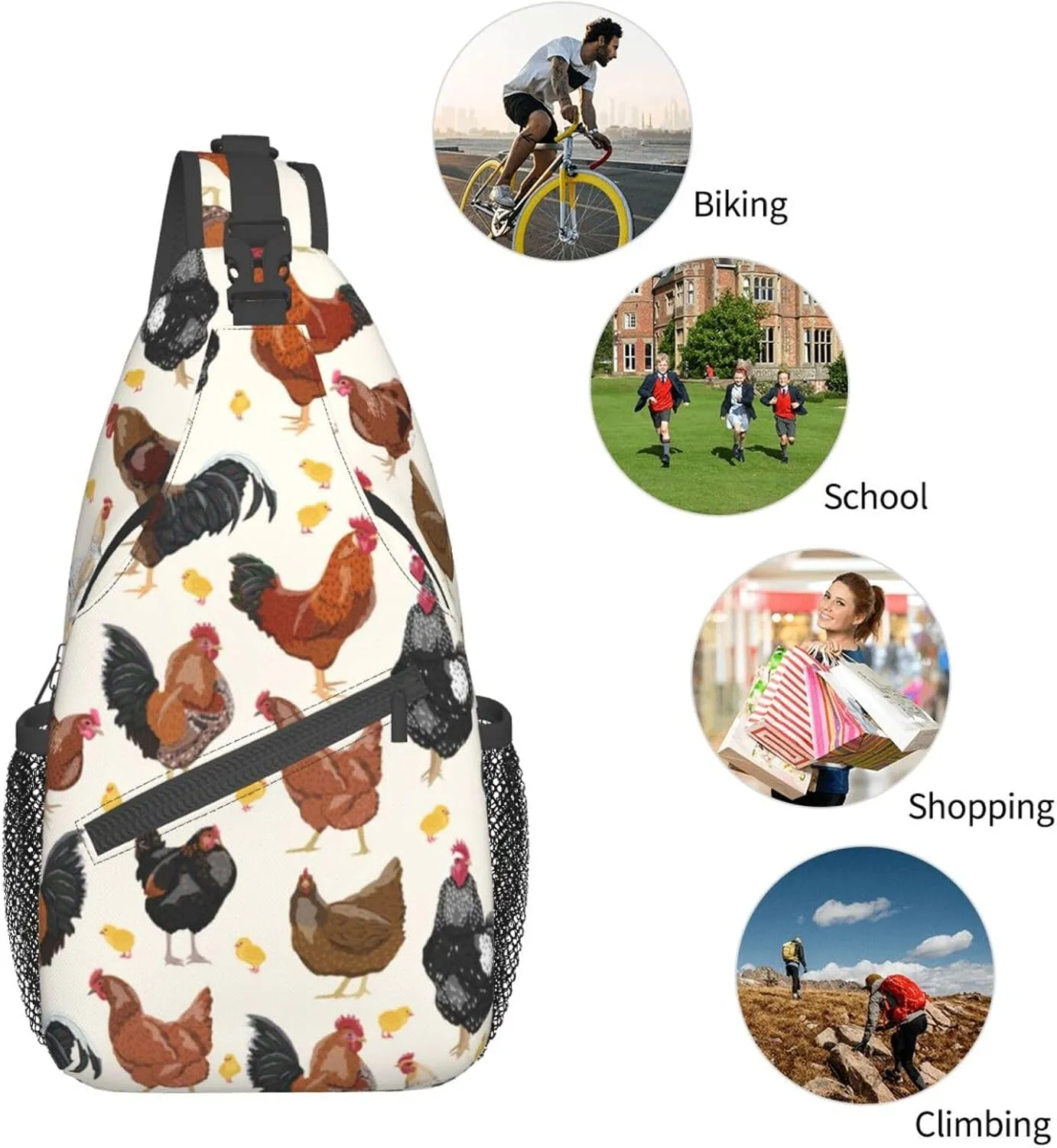 VOOHDDY Sling Bag For Women Men Travel Hiking Backpack Crossbody Shoulder Chest Bags Casual Daypack Sport