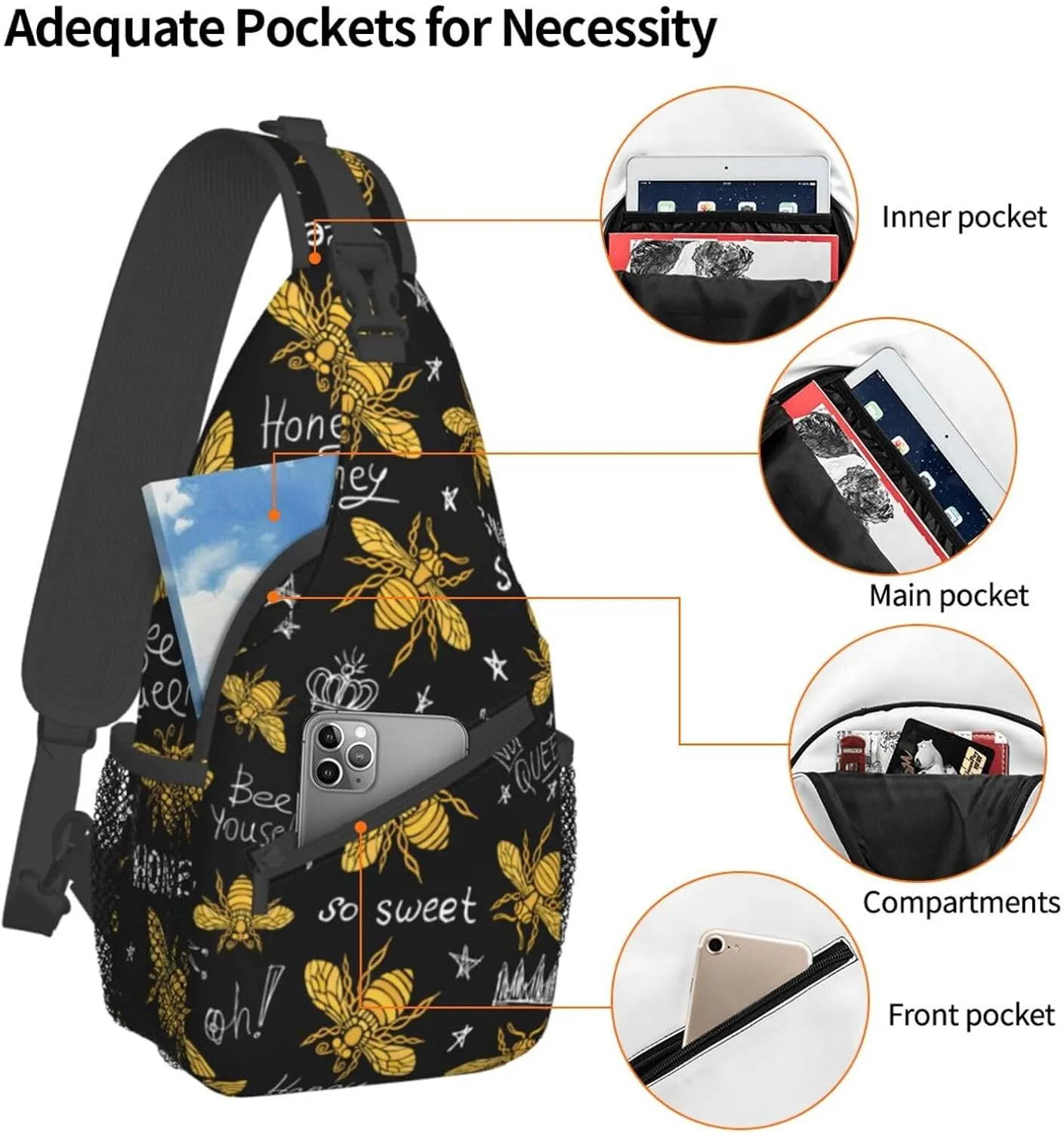 VOOHDDY Sling Bag For Women Men Travel Hiking Backpack Crossbody Shoulder Chest Bags Casual Daypack Sport