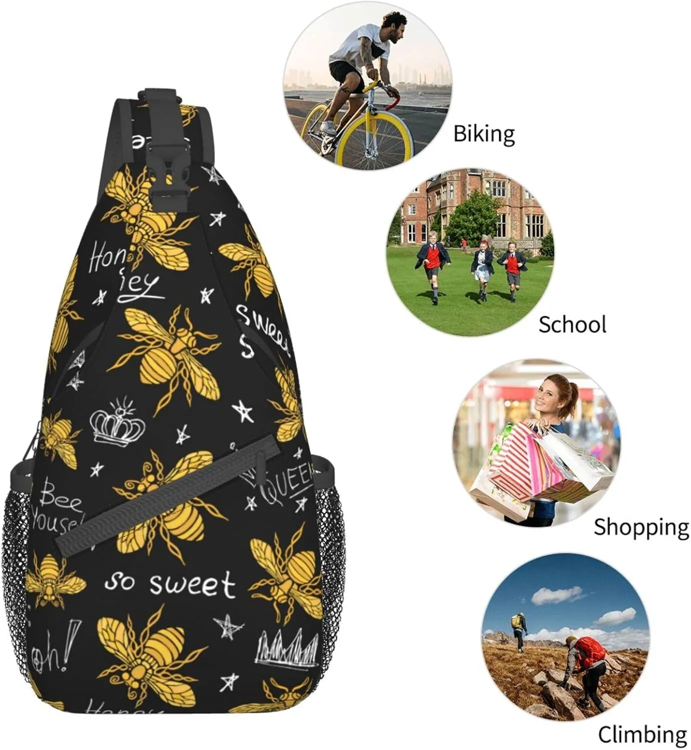 VOOHDDY Sling Bag For Women Men Travel Hiking Backpack Crossbody Shoulder Chest Bags Casual Daypack Sport
