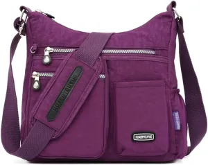 Waterproof Shoulder Bag Nylon Crossbody Bag for Women Travel Purses and Handbag Large Capacity