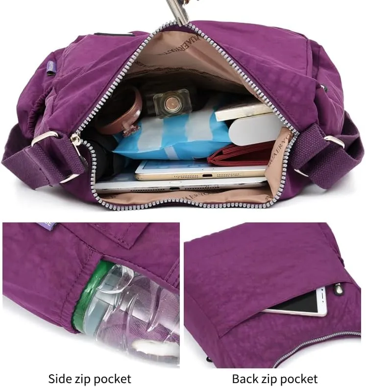 Waterproof Shoulder Bag Nylon Crossbody Bag for Women Travel Purses and Handbag Large Capacity