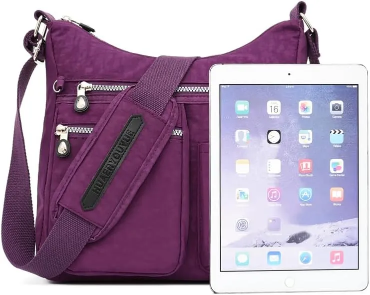 Waterproof Shoulder Bag Nylon Crossbody Bag for Women Travel Purses and Handbag Large Capacity