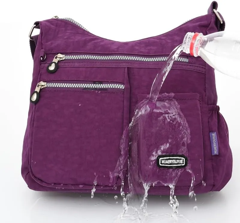 Waterproof Shoulder Bag Nylon Crossbody Bag for Women Travel Purses and Handbag Large Capacity