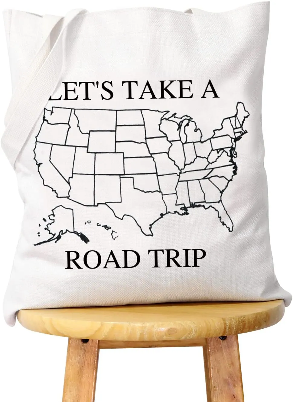 WCGXKO DIY Gift Camping Gift Let’s Take A United States Map Tote Bag
