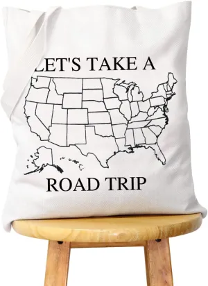 WCGXKO DIY Gift Camping Gift Let’s Take A United States Map Tote Bag