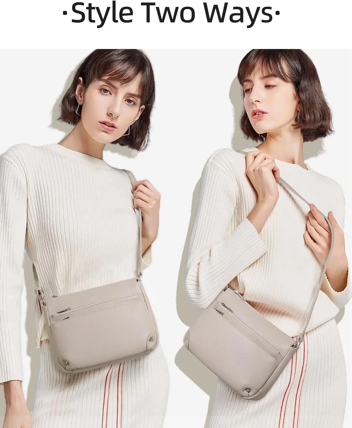 WESTBRONCO Crossbody Bags for Women, Medium Size Shoulder Handbags, Satchel Purse with Multi Zipper Pocket
