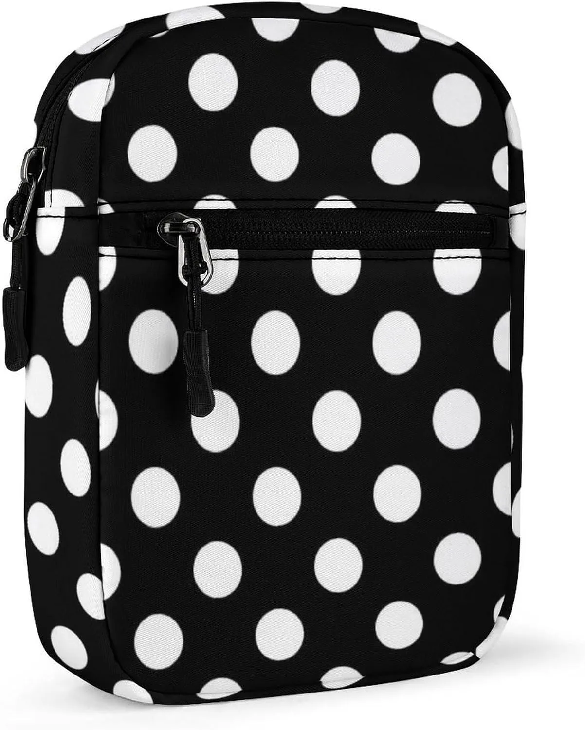 White Black Polka Dots Crossbody Bag Small Shoulder Bag Waterproof, Lightweight And Convenient