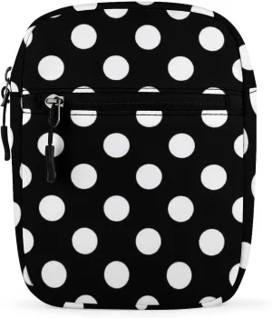 White Black Polka Dots Crossbody Bag Small Shoulder Bag Waterproof, Lightweight And Convenient