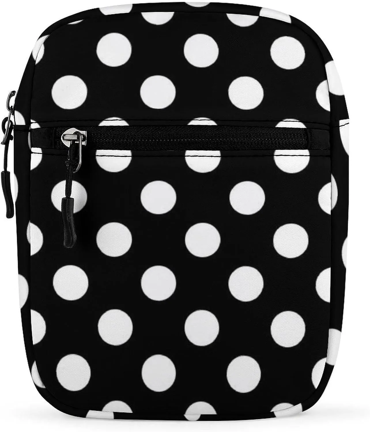White Black Polka Dots Crossbody Bag Small Shoulder Bag Waterproof, Lightweight And Convenient