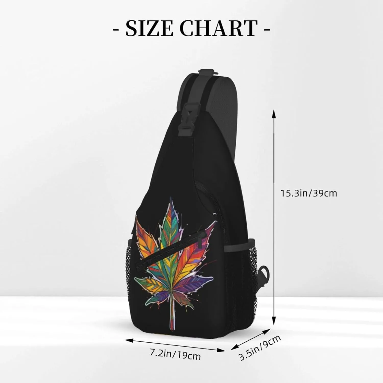 White Camouflage Marijuana Crossbody Backpack Travel Sling Shoulder Bag For Men Women Adjustable Hiking Daypack