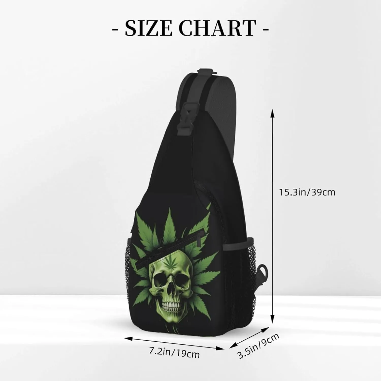 White Camouflage Marijuana Crossbody Backpack Travel Sling Shoulder Bag For Men Women Adjustable Hiking Daypack