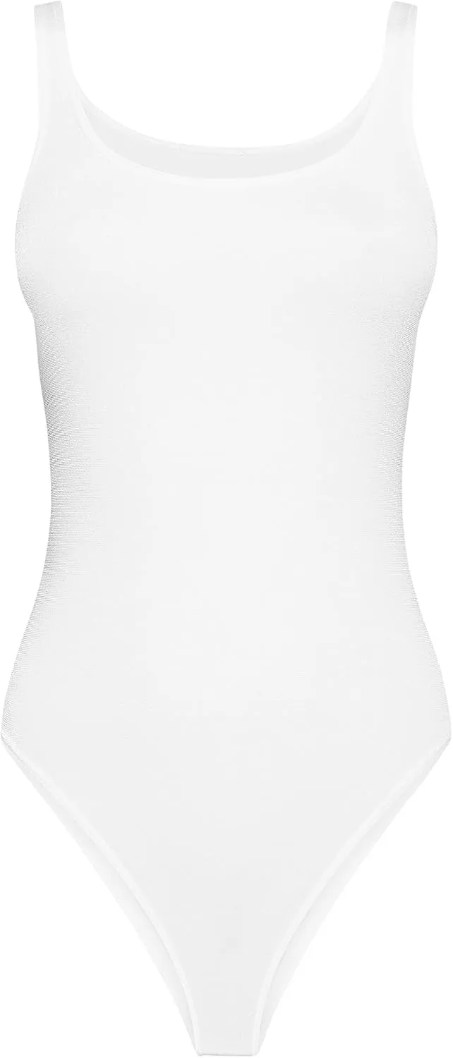 Wolford Jamaika Body for Women Sleeveless Bodysuit Opaque Circular-Knit Material Shiny Finish Fine Trim Brazilian-Cut Bottom