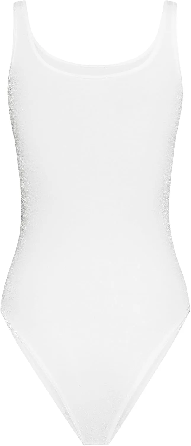Wolford Jamaika Body for Women Sleeveless Bodysuit Opaque Circular-Knit Material Shiny Finish Fine Trim Brazilian-Cut Bottom