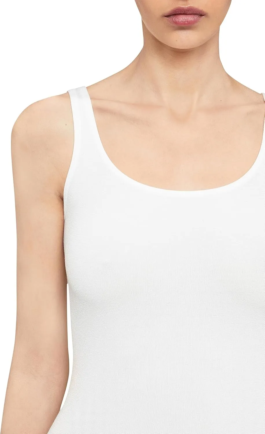 Wolford Jamaika Body for Women Sleeveless Bodysuit Opaque Circular-Knit Material Shiny Finish Fine Trim Brazilian-Cut Bottom