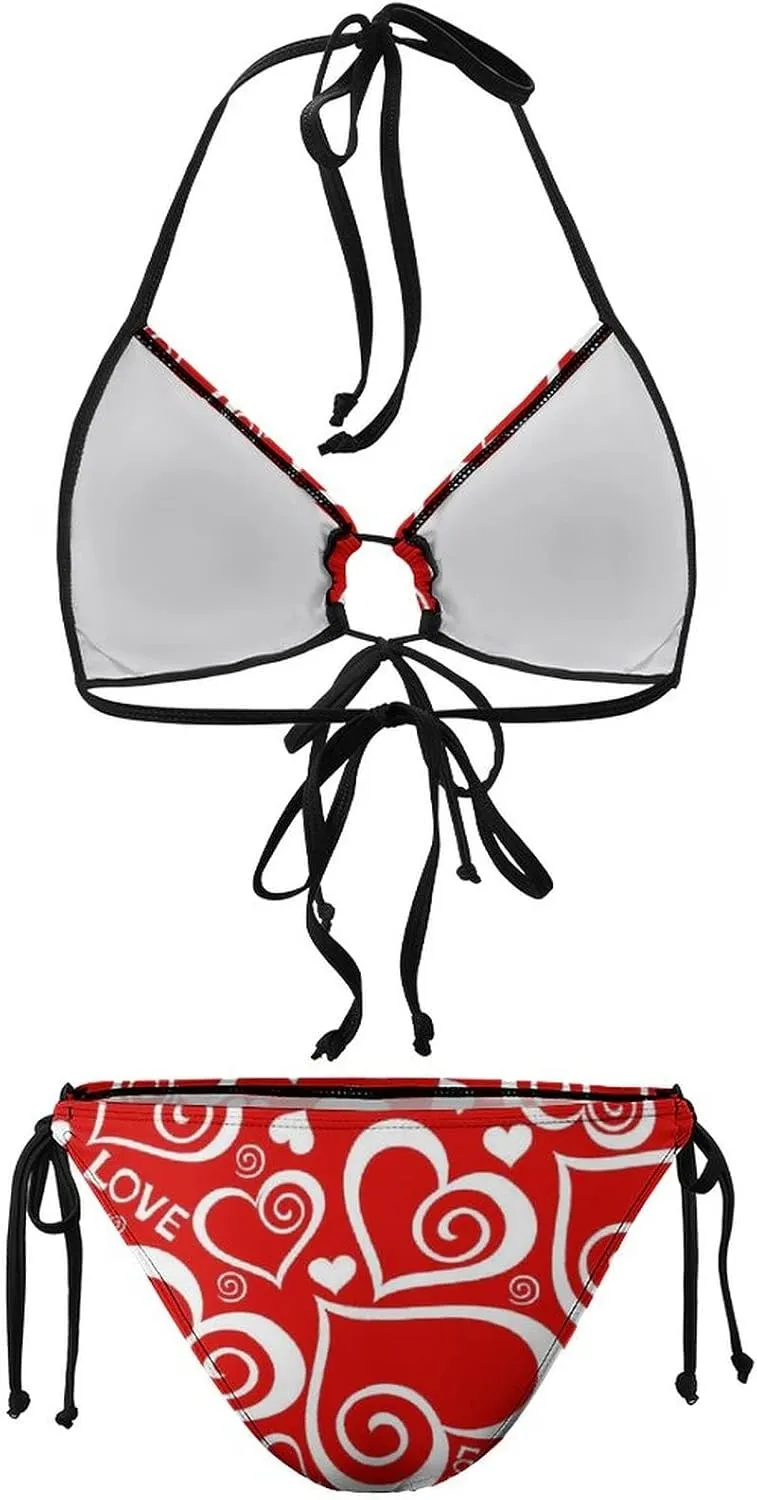Women 2 PC Bikini Set Sexy Sling Halter String Swimsuit Beach Vacation S - XXL