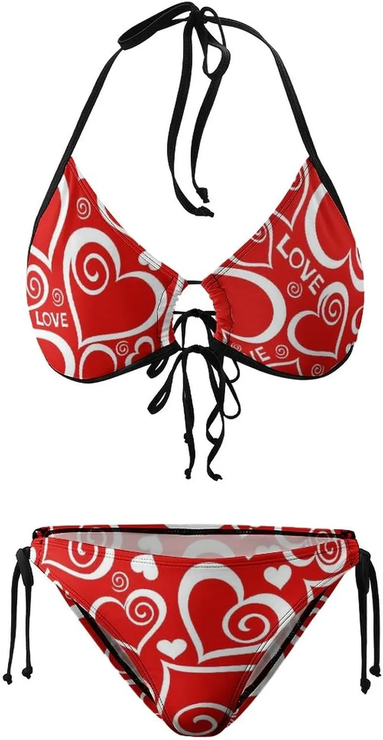 Women 2 PC Bikini Set Sexy Sling Halter String Swimsuit Beach Vacation S - XXL