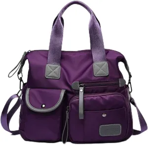Women Casual Totes Handbags Shoulder Bags Purses Soft Nylon Bag (purple)