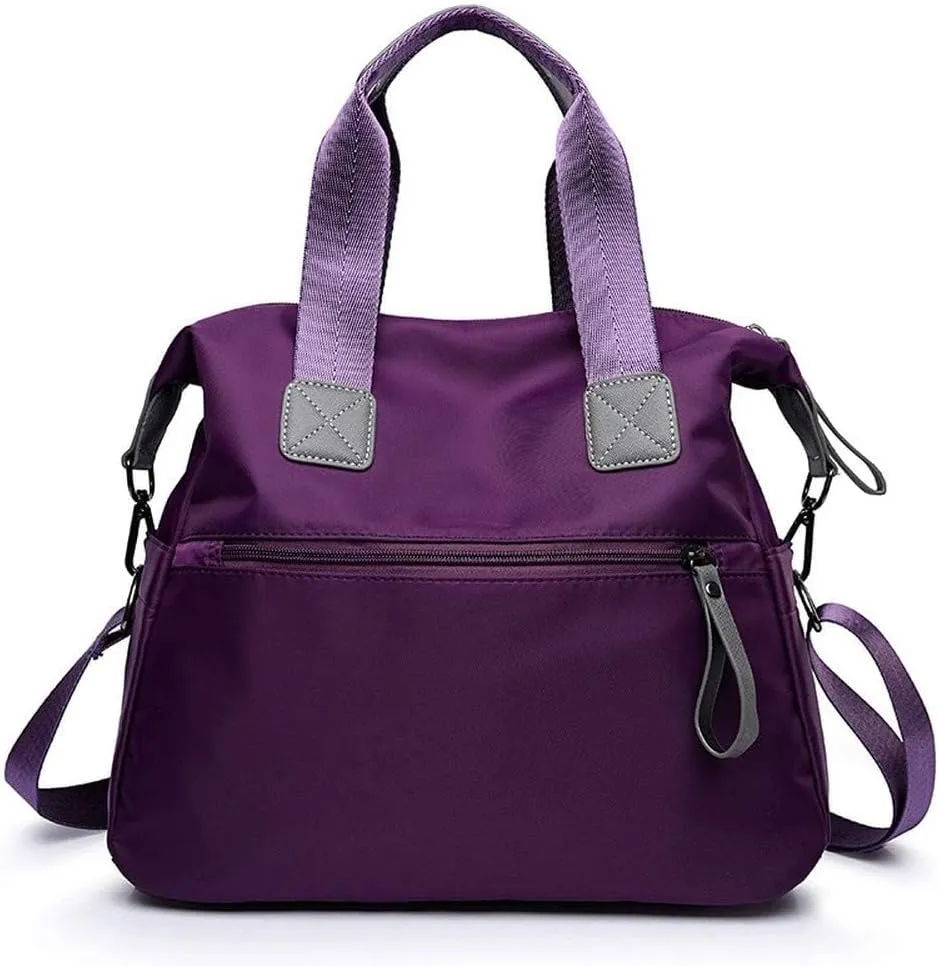 Women Casual Totes Handbags Shoulder Bags Purses Soft Nylon Bag (purple)