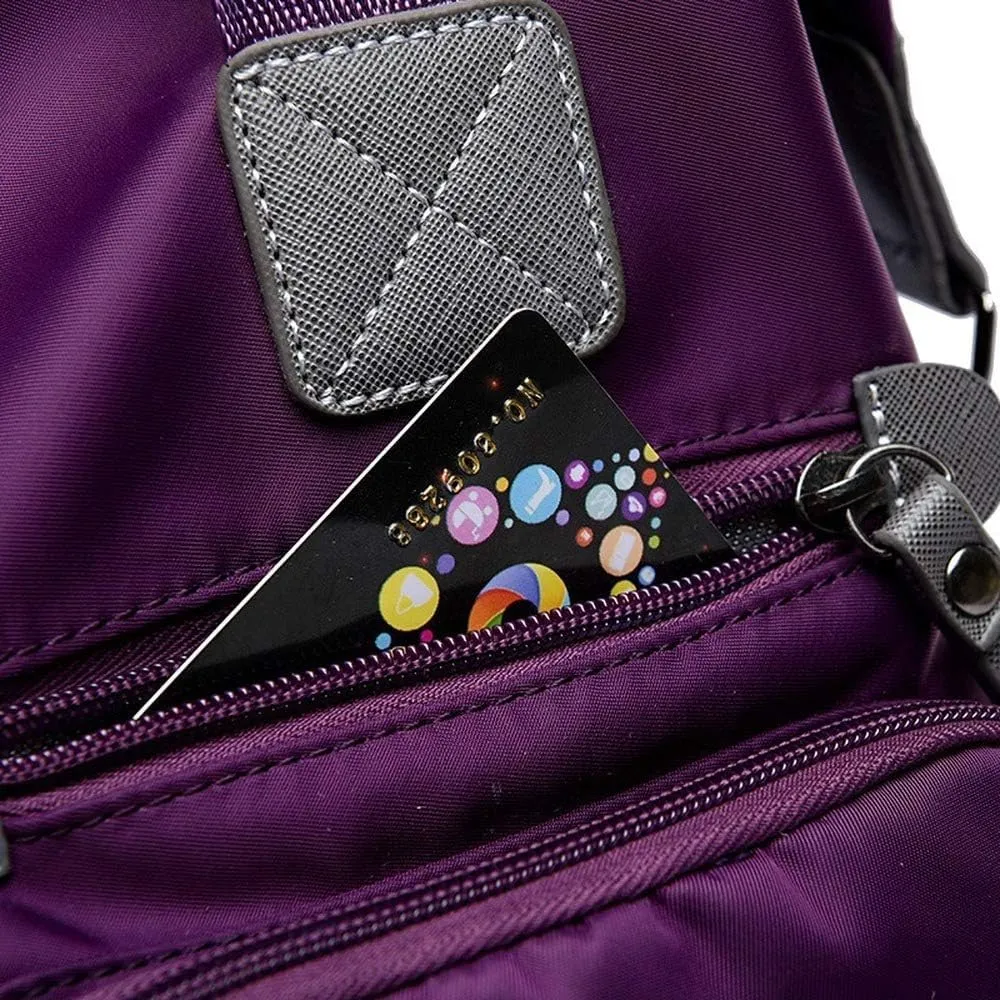 Women Casual Totes Handbags Shoulder Bags Purses Soft Nylon Bag (purple)