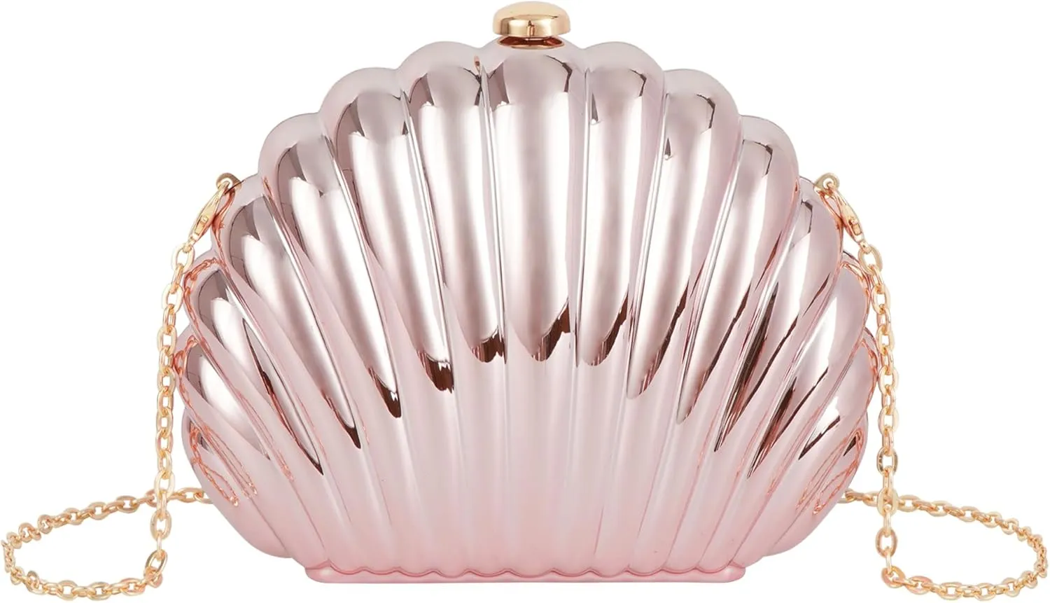 Women Evening Bag Acrylic Clutch Purse Shell Shape Shoulder Cross-body Bag Chain Box Bag