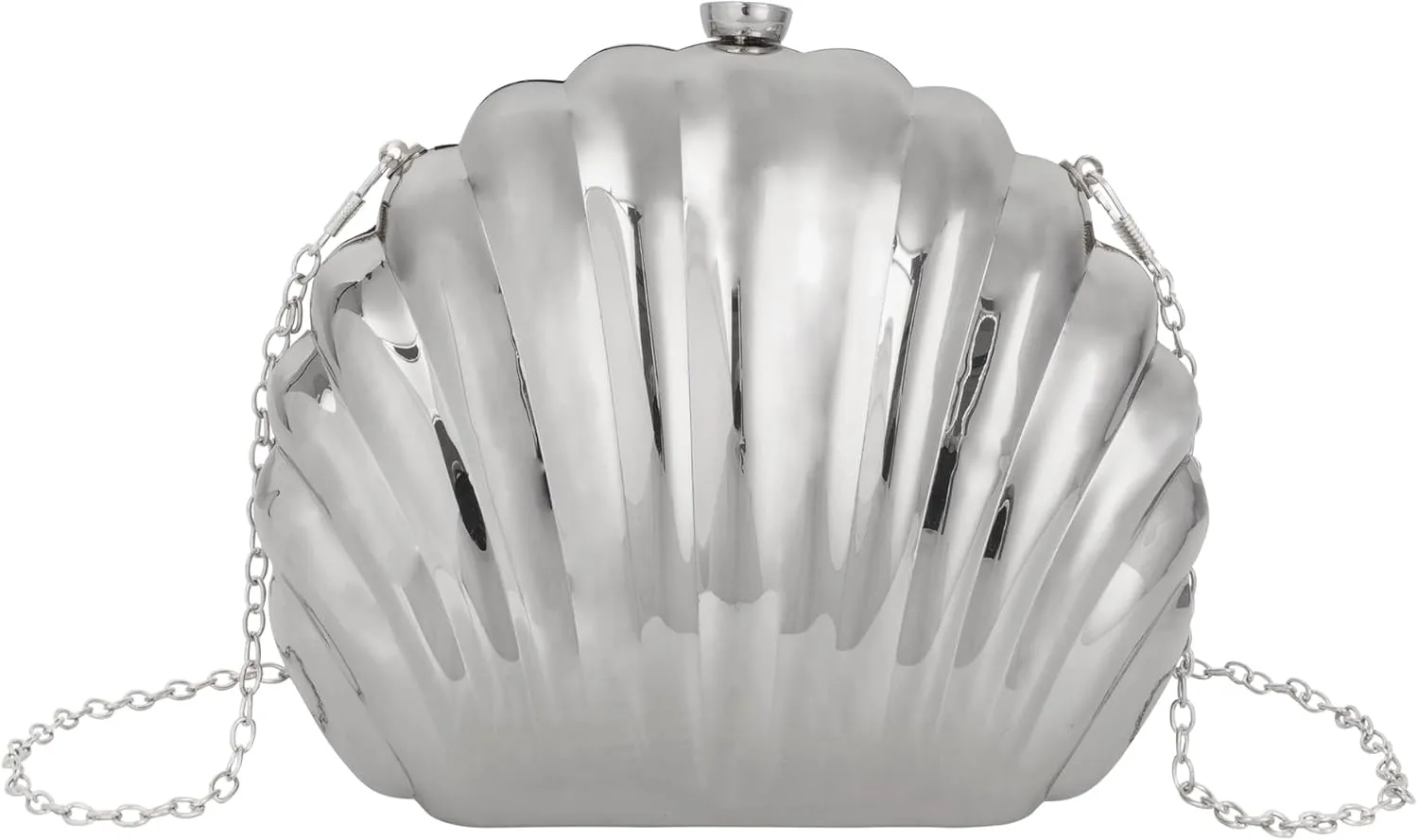 Women Evening Bag Acrylic Clutch Purse Shell Shape Shoulder Cross-body Bag Chain Box Bag