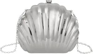 Women Evening Bag Acrylic Clutch Purse Shell Shape Shoulder Cross-body Bag Chain Box Bag