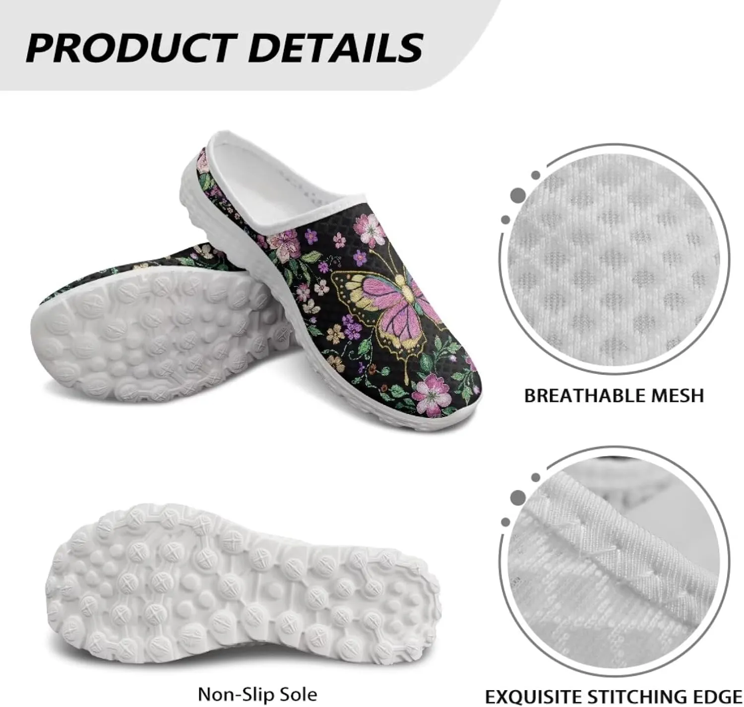 Women Garden Shoes Cute Animals Print Waterproof Mesh Loafers Classic Tennis Sneakers Breathable Loafers