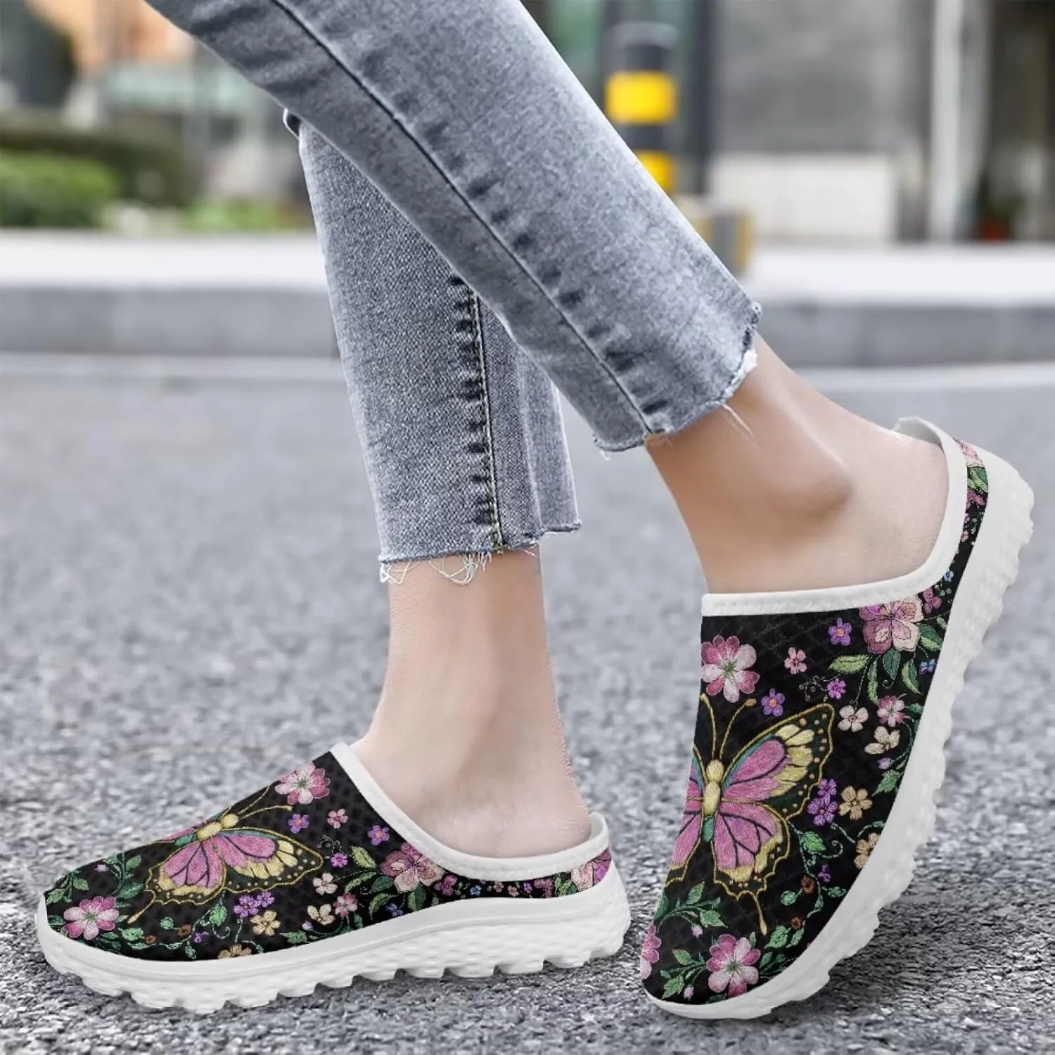 Women Garden Shoes Cute Animals Print Waterproof Mesh Loafers Classic Tennis Sneakers Breathable Loafers