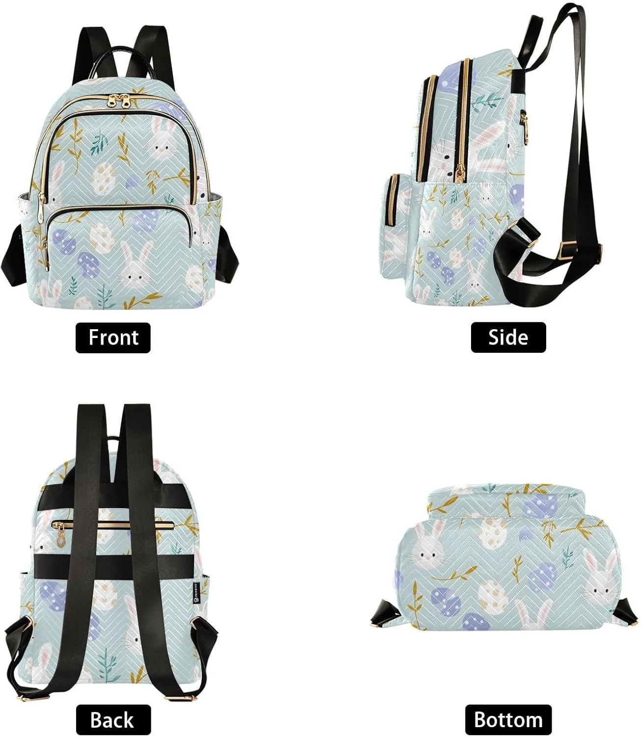 Women Mini Backpack Purse Bag Lightweight Casual Daily Travel Backpack Easter Bunny A Lovely Seamless Pattern Of Easter Eggs Back Pack Fashion Multipurpose Shoulder Bag