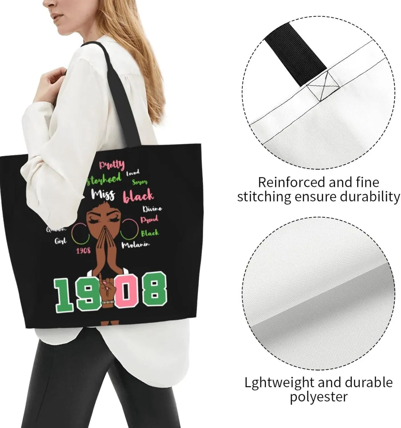 Women Reusable Grocery Bag Waterproof Shopping Handbag