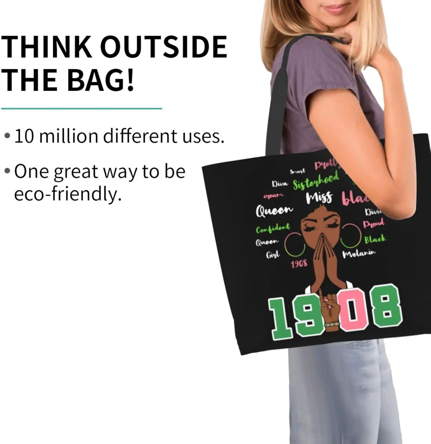 Women Reusable Grocery Bag Waterproof Shopping Handbag