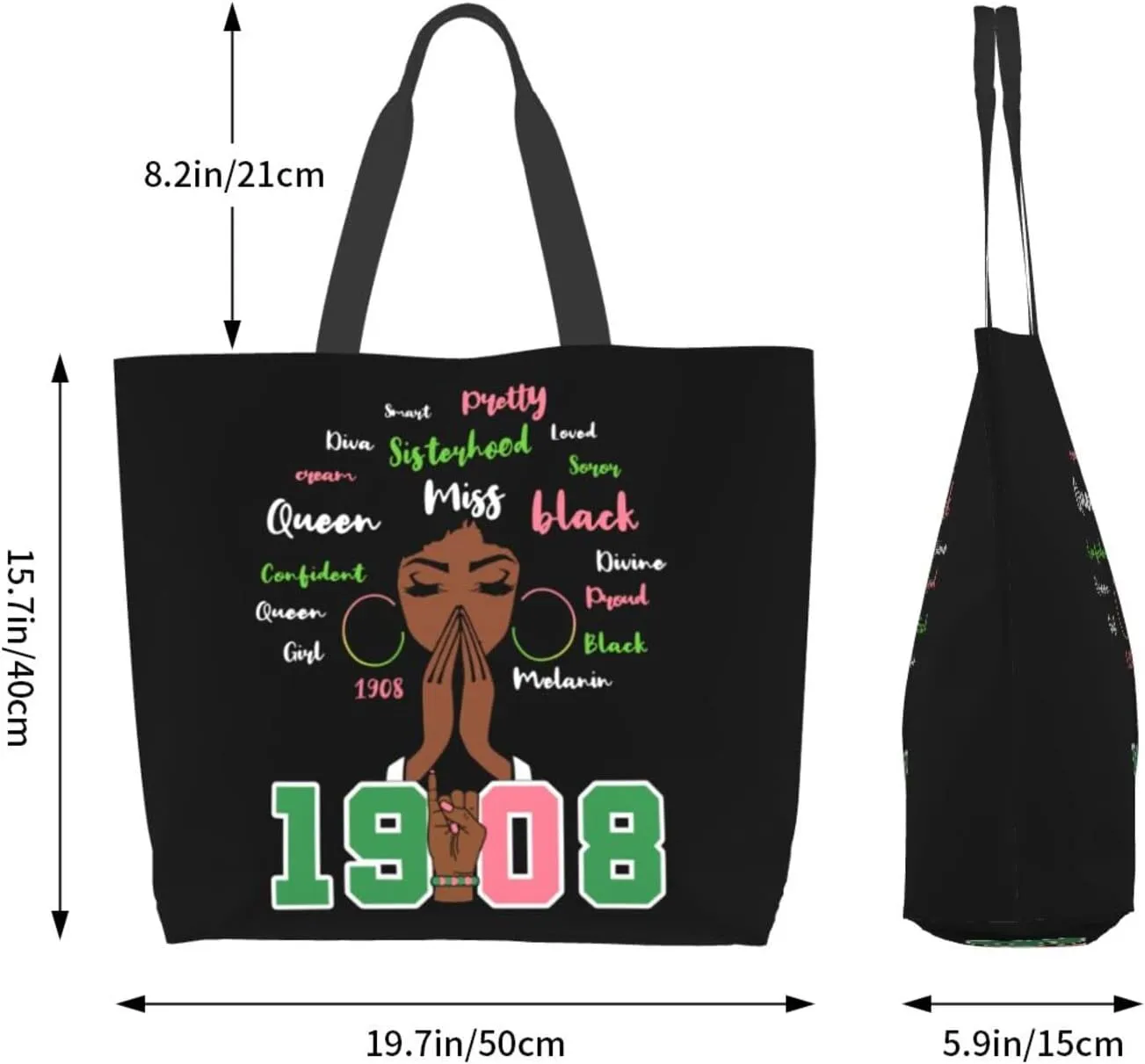 Women Reusable Grocery Bag Waterproof Shopping Handbag