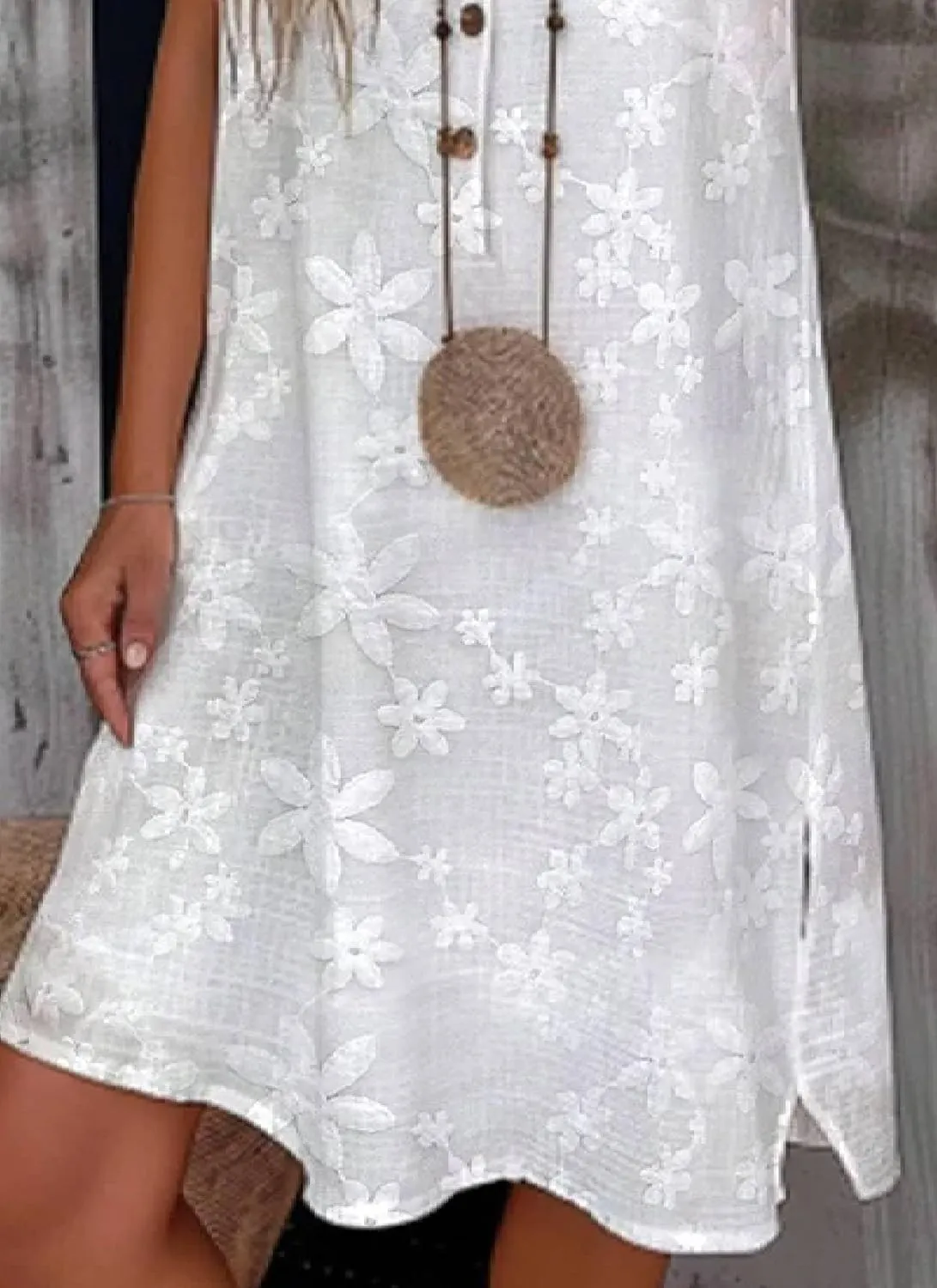 Women Shift Dresses Casual Short Sleeve Floral Embroidery V Neck Dress Elegant Party Vacation Summer Mini Linen Dress