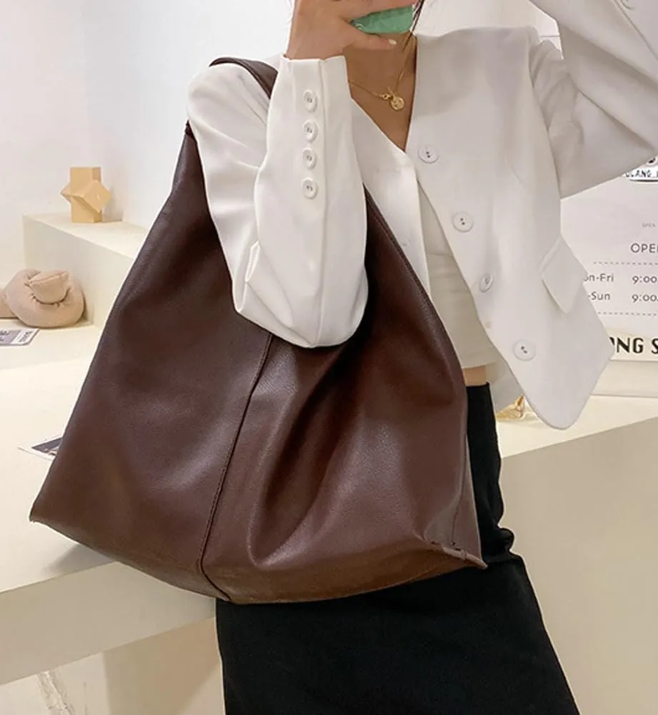 Women Soft Tote Bags Satchel Handbags PU Leather Shoulder Bag Work Dating Travel 2024