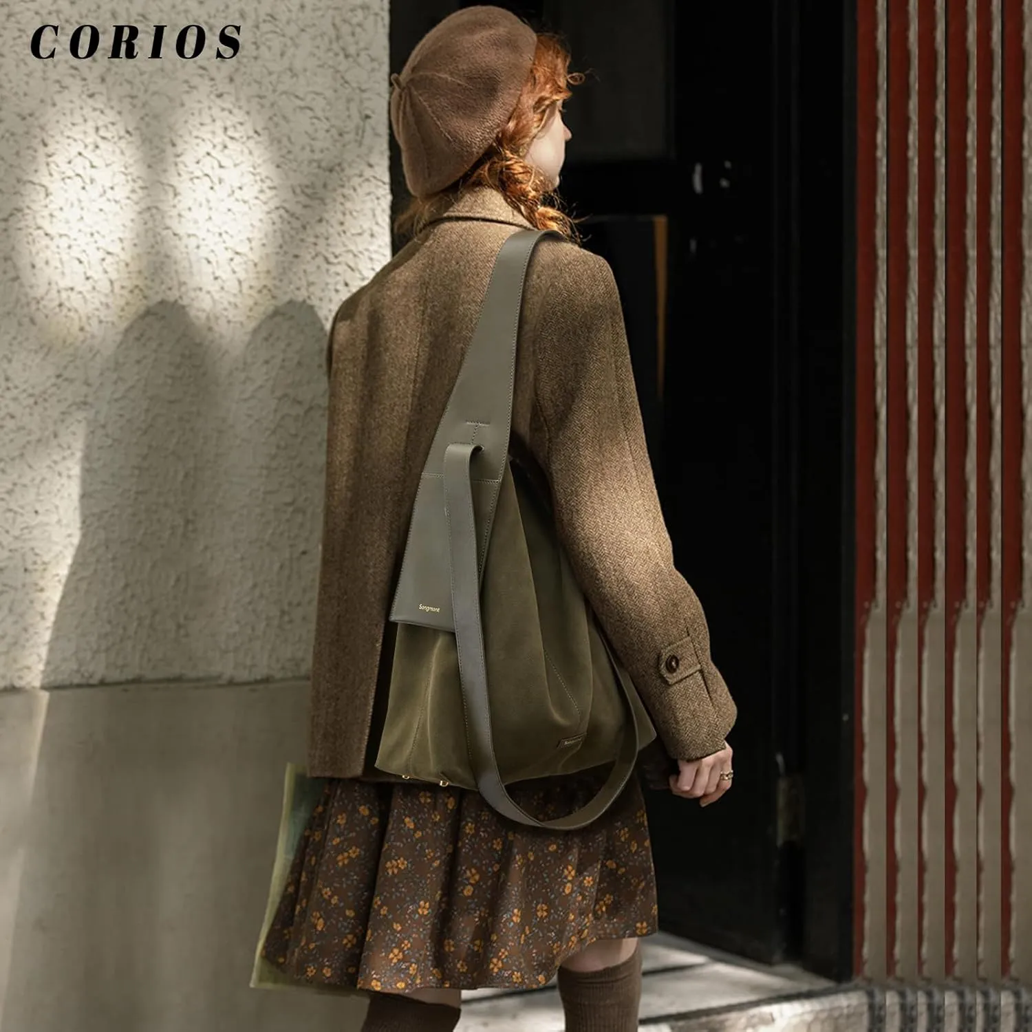Women Suede Handbag Winter Fall Shoulder Bag Large Capacity Tote Bag Vintage Crossbody Bag Soft Top Handle Bag