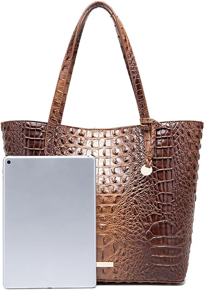 Women Tote Bag Crocodile Print Western Purses for Women Shoulder Hobo Top Handle Handbags for Shopping Travel