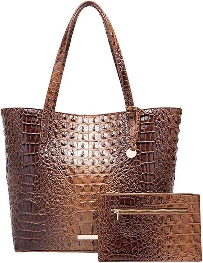 Women Tote Bag Crocodile Print Western Purses for Women Shoulder Hobo Top Handle Handbags for Shopping Travel