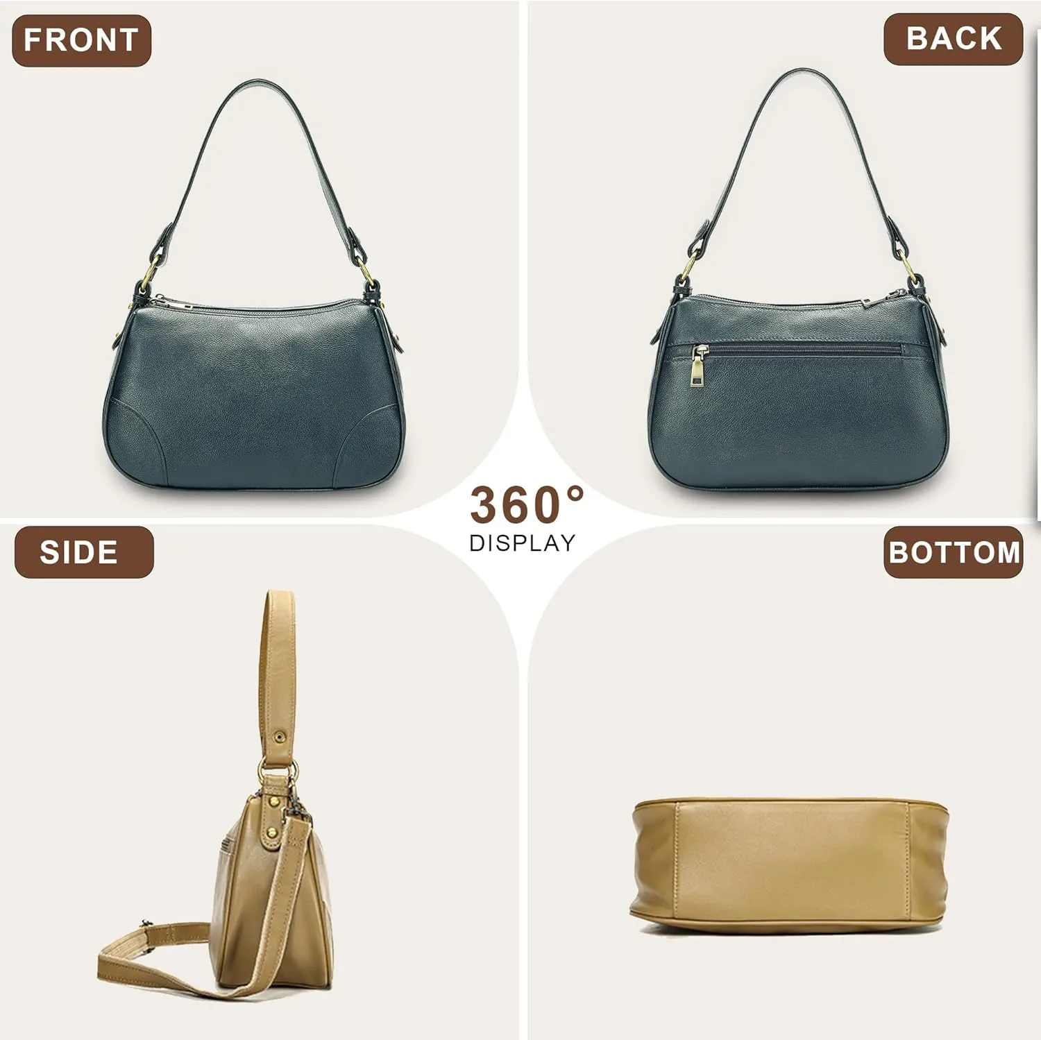 Women's Crossbody Bag Multifunctional Shoulder Bag Fashion Dumpling Bag With 2 Shoulder Straps