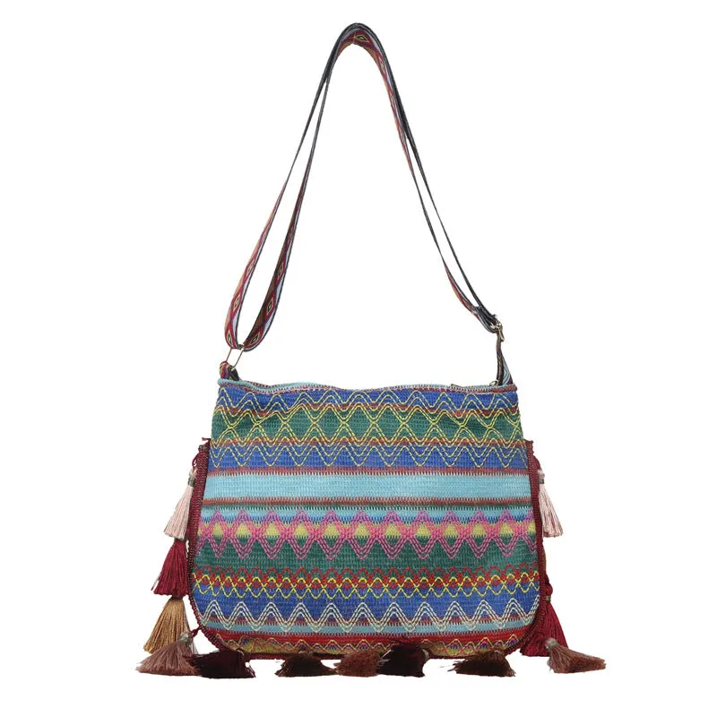 Women's Ethnic Style Large Capacity Tassel Personality Shoulder Bags