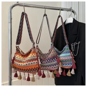 Women's Ethnic Style Large Capacity Tassel Personality Shoulder Bags
