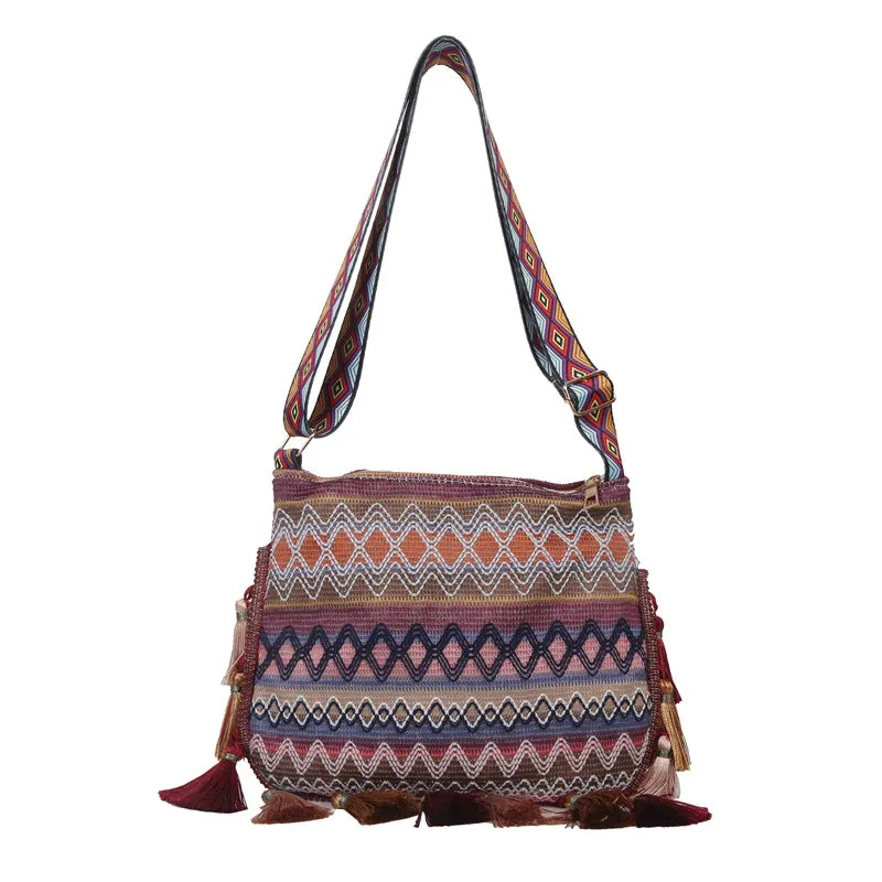 Women's Ethnic Style Large Capacity Tassel Personality Shoulder Bags