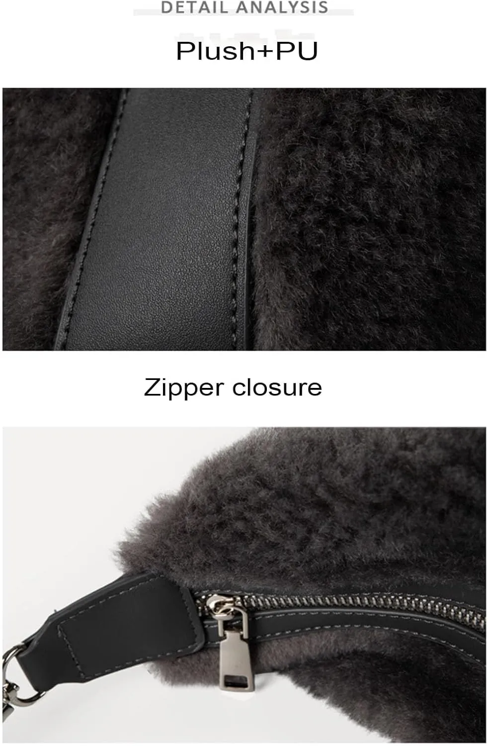 Women's Fashionable Soft Short Plush Handbag Winter Fluffy Plush Premium Underarm Shoulder Wallet Premium Shoulder Bag