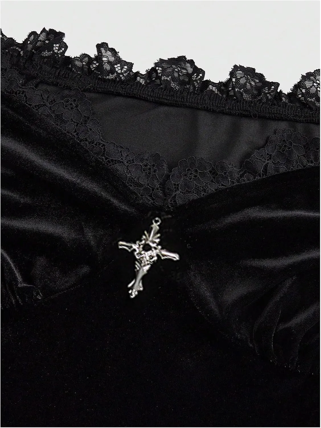 Women's Gothic Off Shoulder Lace Blouse Bell Long Sleeve Asymmetrical Shirts